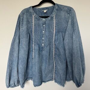 Cato Light Blue Denim Blouse